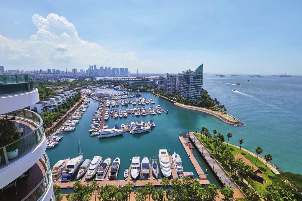 Sentosa Cove aerial view
